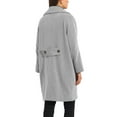 thumbnail image 3 of INSPIRE CHIC Women's Notch Lapel Collar 3/4 Sleeve Double Breast Winter Coat, 3 of 5