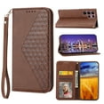 thumbnail image 1 of Mantto Wallet Phone Case for Samsung Galaxy S22 Ultra 5G (6.8 inch),for Women Men,Premium PU Leather Magnetic Closure Flip Cover Credit Card Slots Kickstand Protective Case with Wrist Strap,Brown, 1 of 9