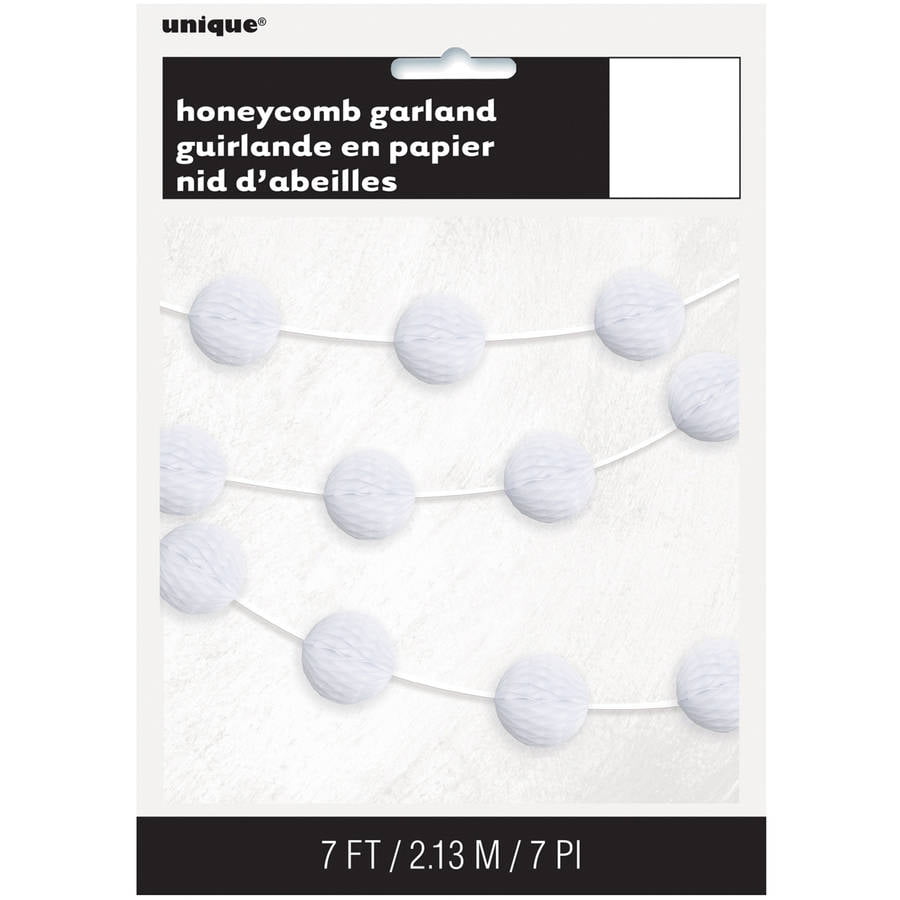 7ft Multi-Coloured Honeycomb Ball Garland Tissue Paper Balls Party Decoration