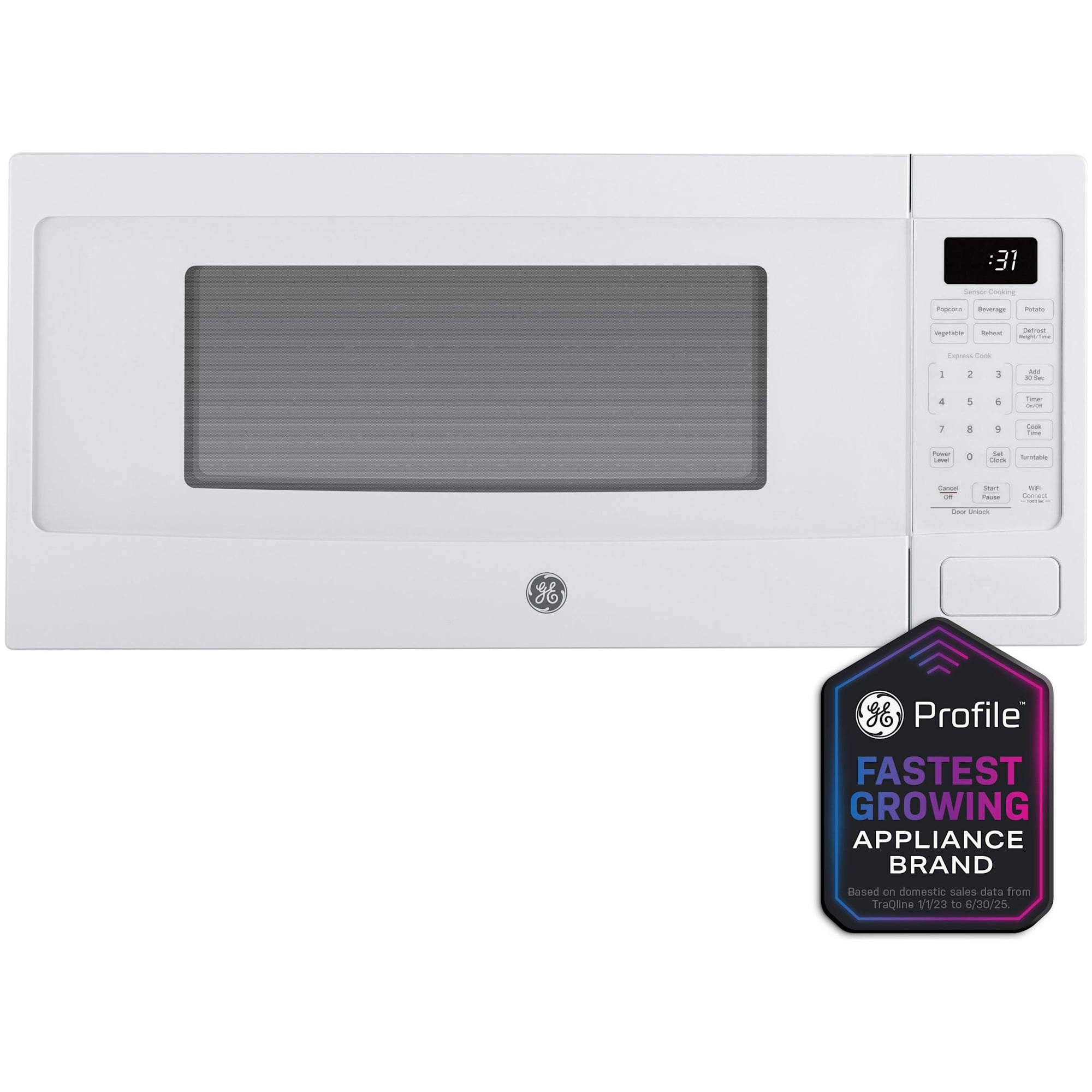 Ge Profile PCHK11S1WWW 24" Wide 1.1 Cu. Ft. 800 Watt Built In, Countertop Microwave -