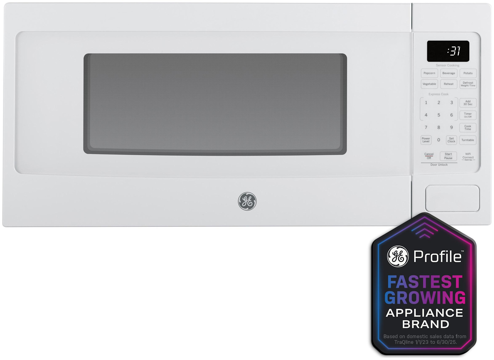 Ge Profile PCHK11S1WWW 24" Wide 1.1 Cu. Ft. 800 Watt Built In, Countertop Microwave -