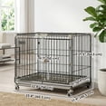 thumbnail image 3 of PawHut Dog Crate on Wheels, 24 Inch Metal Dog Cage, 3 of 10