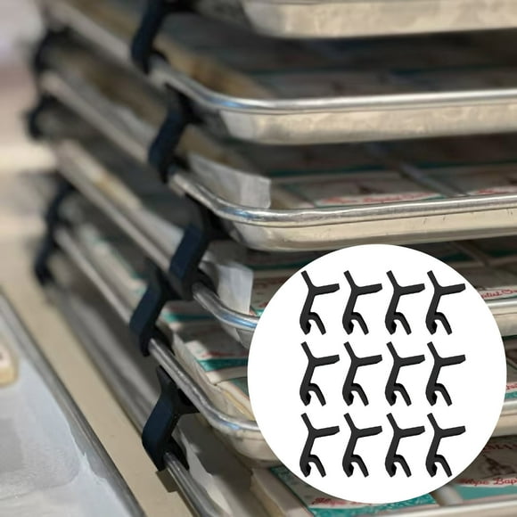 Riforla 12 PCS Baking Sheet Stackers Baking Sheet Dividers Set Tray Stackers for Dryer Trays Dryer Accessories Compatible with Trays Baking Trays Black One Size