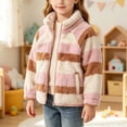 thumbnail image 2 of Atogsazn Kids Girls Fleece Zip Up Jacket Childrens Casual Sherpa Long Sleeve Coat Winter Thick Warm Tops Coffee 3-4Years Fashion, 2 of 7