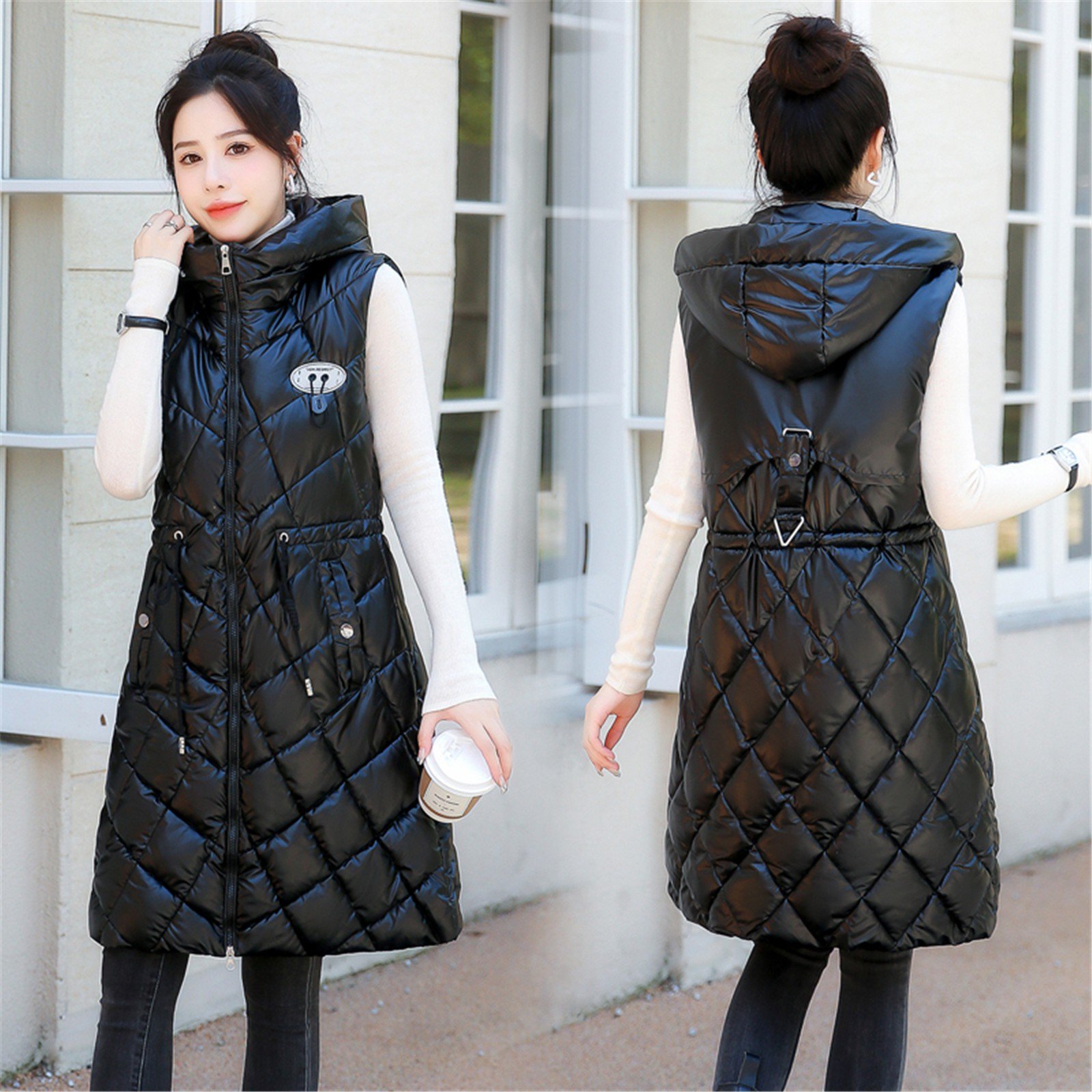 Caicj98 Women's Oversized Puffer Vest