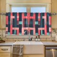thumbnail image 2 of Yayeee Kitchen Curtains Tier Set of 2 Light Filtering 57"x36" Over Sink Window Panels, Pink Geometric, 2 of 7