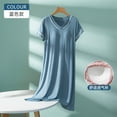thumbnail image 4 of Censtreet Women's Nightgown Short Sleeve Nightshirts Comfy Soft Pajama Sleep Dress, 4 of 5