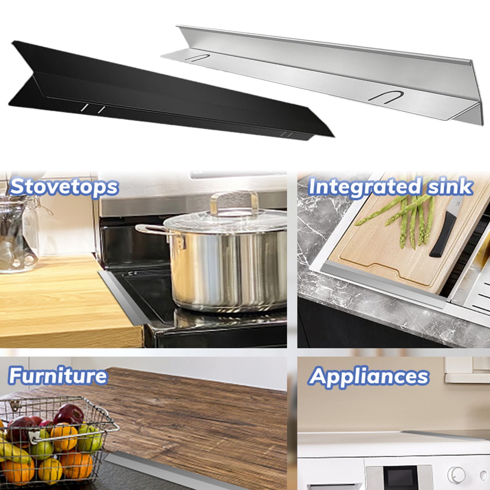 Stainless Steel Stove Space Cover Adjustable Stove Space Filler Guard For Oven Countertop Heat Resistant