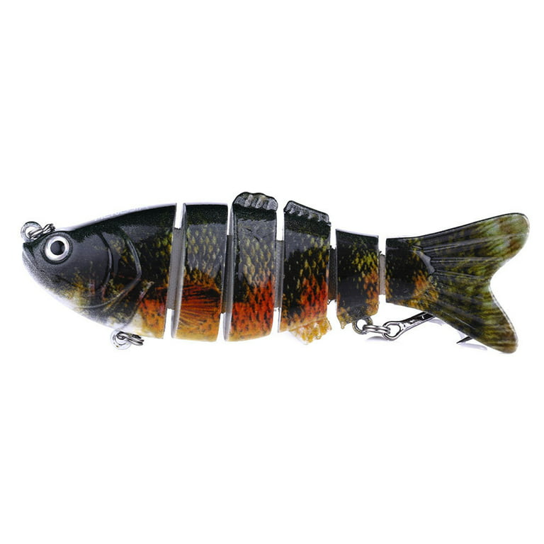 Lifelike Fishing Lure for Bass, Trout, Walleye, Predator Fish - Realistic Multi Jointed Fish Popper Swimbaits - Freshwater and Saltwater Crankbait 