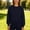 Navy, variant on Danhjin Cropped Sweatshirts for Women Solid Color Fashion Crew Neck Pullover Tops Long Sleeve Loose Fall Winter Casual Comfy Soft Shirts