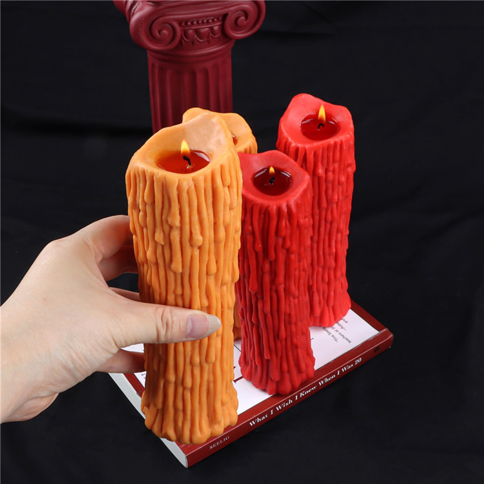 BQBQERT Teardrops Candle Mold Reusable Silicone for Epoxy Resin Casting Pillar Candle Soap Resin Ornaments Art