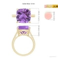 thumbnail image 4 of ANGARA Natural Classic Solitaire Cushion 6.15 ct Amethyst Cocktail Ring in 14K Yellow Gold for Women (Size-12mm) | February Birthstone, Anniversary, Jewelry Gift for Women | Natural Amethyst Ring, 4 of 8