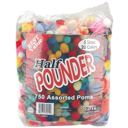 Pom Poms Assorted 750/Pkg-Standard Colors