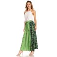 thumbnail image 3 of Sakkas Maran Women's Boho Embroidery Skirt with Lace Elastic Waist and Pockets - Sage Green - Plus Size, 3 of 5