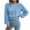 Blue, variant on XMMSWDLA Women'S Solid Boat Neck Long Lantern Sleeve Pullover Thin Sweater Top Blue Ski Sweater Women