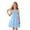 Blue, variant on Girls Off Shoulder Strapless Waist Cute A Line Banquet Formal Gown for Tweens and Teens Solid Color Party Dress Red 120