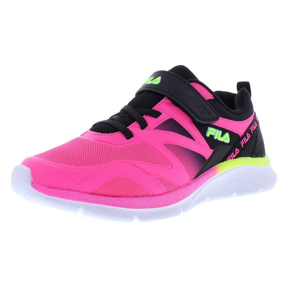 Fila Galaxia 5 Strap Girls Shoes Size 12, Color: Fuchsia/Black/Lime