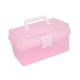 thumbnail image 5 of Caja de almacenamiento de herramientas para uñas, con asa, organizador multiusos de mano, soporte para herramientas de manicura para peluquería, hogar Rosa, 5 of 9