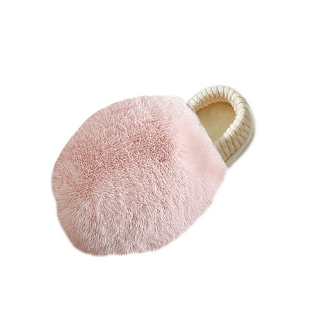 

Avamo Women Breathable Furry Slipper Round Toe Bedroom Shoe House Cozy Fluffy Warm Slippers Pink 7-7.5