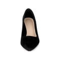 thumbnail image 6 of BLISSFUL STEP Women's Shoes Pointy Toe Slip-on Faux Suede Block Heel Pumps  Black 10, 6 of 8