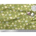 thumbnail image 2 of Soimoi Green Poly Georgette Fabric Floral,Tea Cup & Lemon Slice Vegetable Printed Fabric 1 Yard 52 Inch Wide, 2 of 3