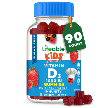 Lifeable Vitamin D for Kids - 1000 IU – 90 Gummies