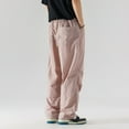 thumbnail image 3 of SEAOPEN Men's Parachute Pants Big and Tall Cargo Pants Breathable Ice Silk Stretch Work Pants Lightweight Basic Soild Color Gym Workout Pants Holiday Deals Pink,M, 3 of 4