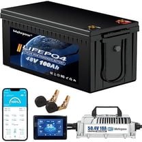 48V Lithium Battery Golf Cart Batteries Kit with Smart 200A BMS 58.4V 18A Charger Touch Monitor & Mobile APP 10000 Cycles 48V 100Ah LiFePO4 Battery Peak Current 1000A(3-5s) for Club Car, EZGO, Yamaha