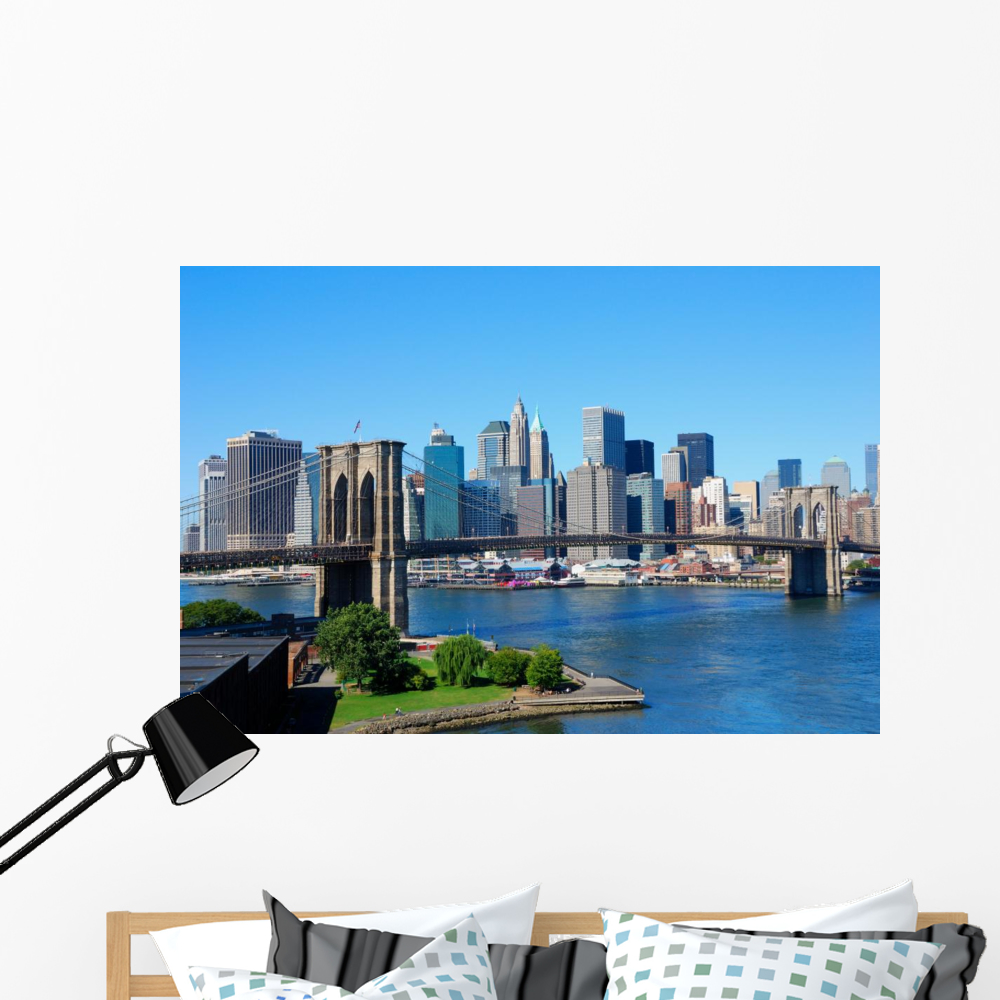 New York City Skyline Wall Mural by Wallmonkeys Peel and Stick Graphic ...