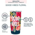 thumbnail image 6 of OCS Designs Insulated Stainless-Steel Tumbler- 17-Ounce Travel Cup - Good Vibes Floral - Double-Walled with Special Vacuum Seal, 6 of 6