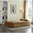 thumbnail image 3 of 78” Corduroy Floor Sleeper Sofa Bed, Modern 2 in 1 Full Size Foldable Mattress with 2 Pillows, Convertible Boneless Couch with Deep Seat for Living Room, No Assembly Required, 3 of 9