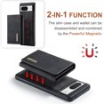 thumbnail image 3 of Allytech 2 in 1 Detachable Wallet Case for Google Pixel 8 with Cash Pocket & Cash Slots, [Full Body Protection] [Magnetic Clasp] Luxury PU Leather Shockproof Slim Kickstand Case - Black, 3 of 10