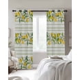 thumbnail image 4 of Yellow Lemon Kitchen Curtains Country Botanical Fruit Sage Green Striped Cafe Short Curtains for Bathroom Blackout Window Curtain Small Window Treatment Drapes for Bedroom Living Room 27.5"x39"x2, 4 of 9
