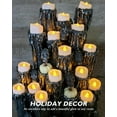 thumbnail image 4 of Homemory Paquete de 12 velas LED sin llama, funciona con pilas, más de 200 horas de velas falsas, velas votivas eléctricas LED parpadeantes para Halloween, Navidad, decoración de mesa central de boda, 4 of 4
