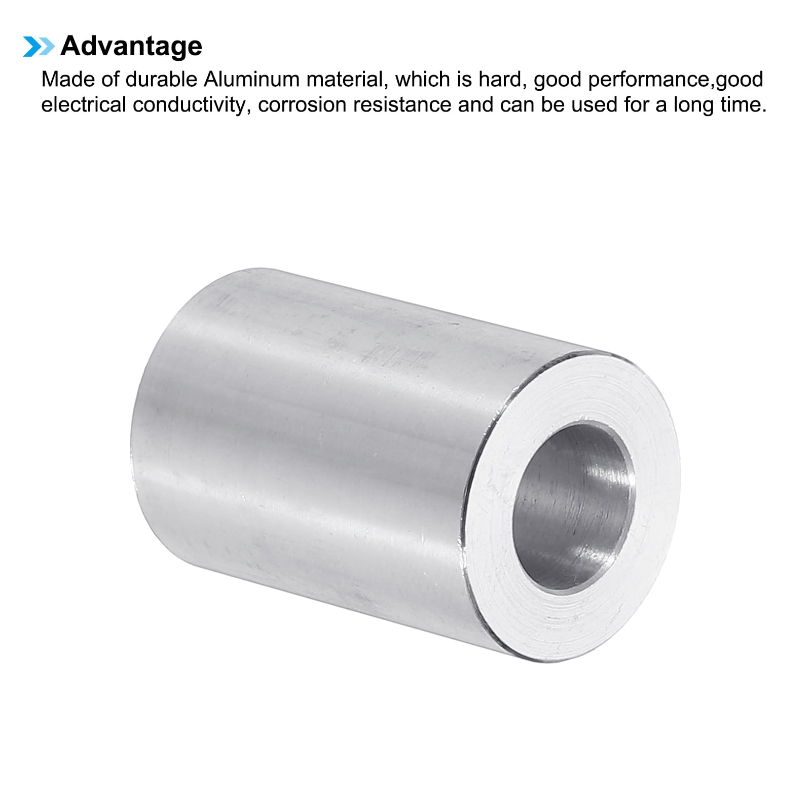 M10 Aluminum Spacers, 6 Pcs Metal Spacers Aluminum 10.5mm ID x 20mm OD x 30mm L Aluminum Spacer Screw Standoff Round for 3/8 or M10 Screw Bolts