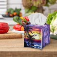 thumbnail image 5 of Psesaysky Decorative Tissue Box Cover Square - Waterproof PU Leather Tissues Cube Boxes Holder Aesthetic Desk Decor for Room, Home & Office - Tropical Palm Tree Sunset, 5 of 7