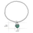 thumbnail image 2 of Abalone Heart Pendent 925 Sterling Silver Balls Bracelet, 2 of 3