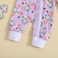thumbnail image 5 of Baby Girl Halloween Outfit Pumpkin Romper Ruffle Long Sleeve Zip Up Jumpsuit Cute Halloween Baby Costume Newborn Fall Clothes, 5 of 7