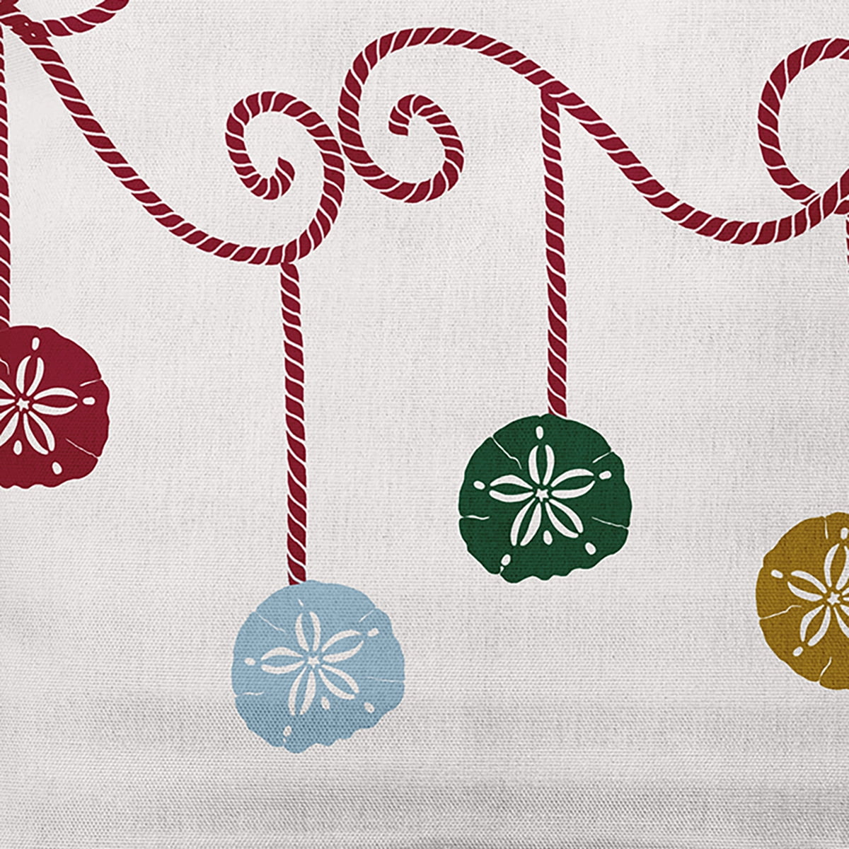 Simply Daisy Snow Colored Sanddollar Ornaments Christmas Soft Spun Polyester Decorative Throw Pillow, 14" x 20"