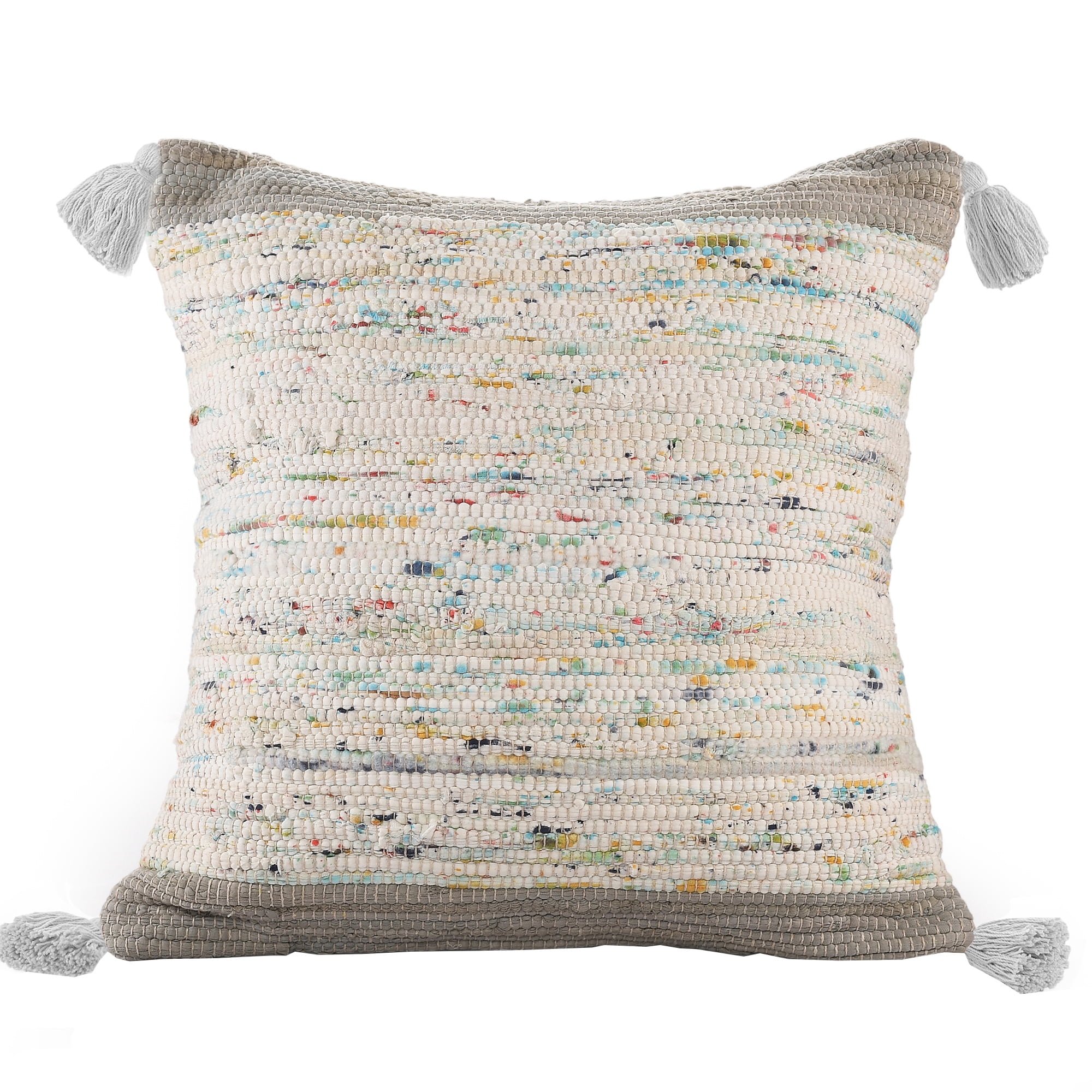 Harlow Hill Luma 20" x 20" Dove/Multi Color Block Cotton Adult Decorative Throw Pillow Cover
