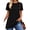 Black, variant on Women Tops Summer Short Sleeve Tops Casual Loose Side Split Tunic Tops Ladies Comfortable Crewneck Tops Blouse Blue XL