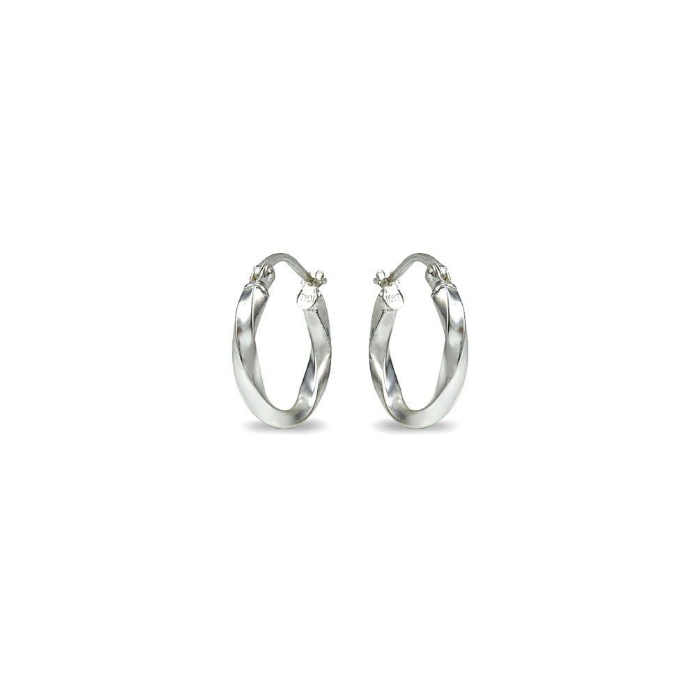 Hypoallergenic Silver Hoop Earrings Silver Twisted Hoop Earrings 20mm Rope Design Mini Hoop Earrings 15mm Small Silver Twist Hoops