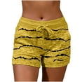 thumbnail image 1 of FNFYFH Clearance Womens Training Loose Fit Solid Color Summer Workout Shorts Quick Dry Gym Shorts，Yellow, 1 of 5
