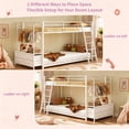 thumbnail image 5 of Zimtown Twin-over-Twin Bunk Bed with Storage Drawer and LED light, Low Profile Bed Frame with Charging Station, White, 5 of 9