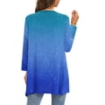 thumbnail image 4 of Cardigan for Women's Plus Size Summer Dressy 3/4Sleeve Fashion Comfortable Pockets Printing Cardigan Top Blouse Party on Clearance, 4 of 5