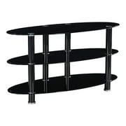 Home Furniture Neo Oval Tempered Glass TV Stand for 40-inch TV - Black