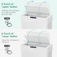 thumbnail image 4 of Pirecart Automatic Motion Sensor Trash Can - 21.1 Gallon Narrow Stainless Steel Garbage Bin, With Bag Holder, Soft Close Lid, for Office, White, 4 of 10