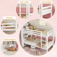 thumbnail image 6 of Bellemave Twin over Twin Bunk Bed with Bookcase Headboard Convertible Rubber Wood Bunk Bed with Ladders and Storage Shelves, Detachable Bunk Bed Frame , White, 6 of 11