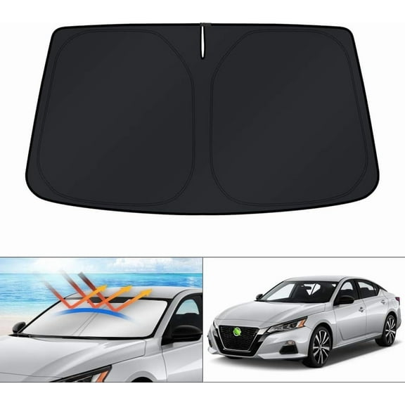 Canvcle Windshield Sun Shade for 2019-2025 Nissan Altima Accessories, Custom Fit Car Front Window Sun Visor Protector Foldable Blocks UV Rays Keep Your Car Cooler