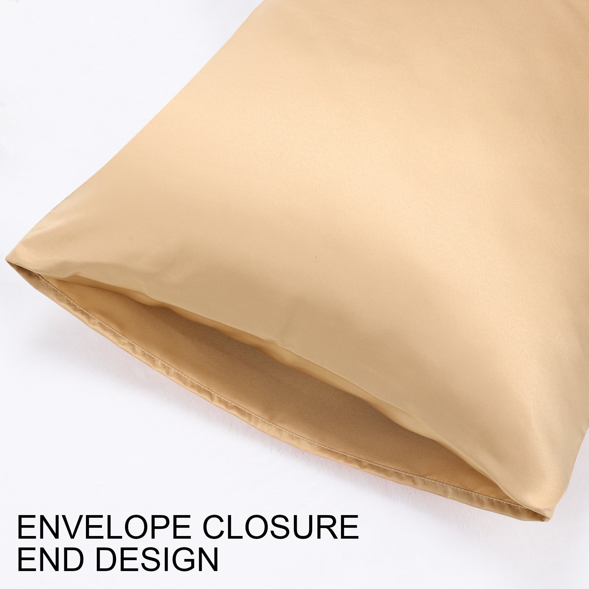 Unique Bargains 4 Pack Satin Pillowcases for Hair and Skin, Taupe King